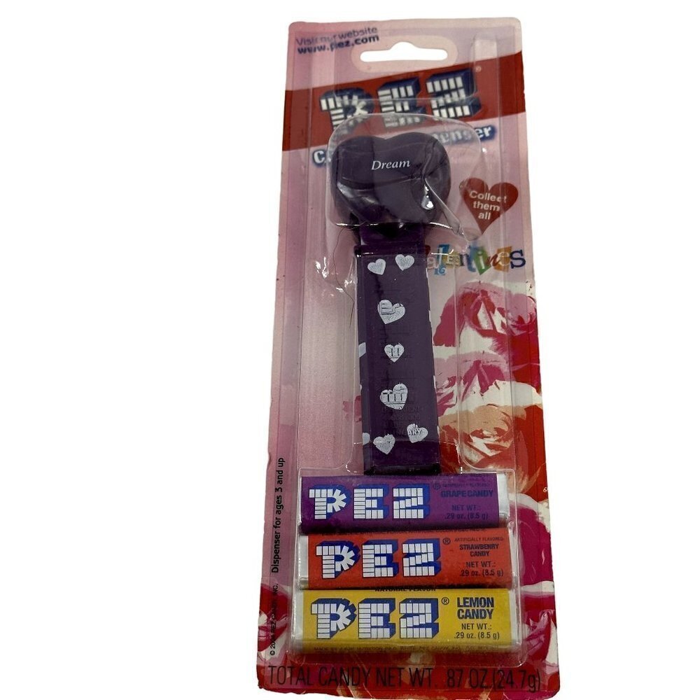* Pez Dispenser New in Package Valentine's Day Purple Heart Dream